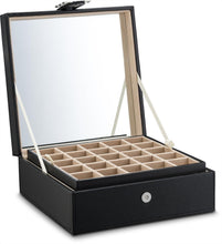 Load image into Gallery viewer, Modern 50-Compartment Jewelry Box with Mirror - Perfect for Earrings &amp; Rings