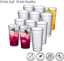 Load image into Gallery viewer, Cafely Shatter-Proof Tumblers Set - 12 Clear, Dishwasher-Safe Drinking Cups