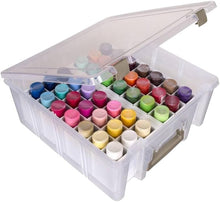 Load image into Gallery viewer, Portable Double Deep Craft Storage Box with Handle &amp; Removable Dividers 15.25"