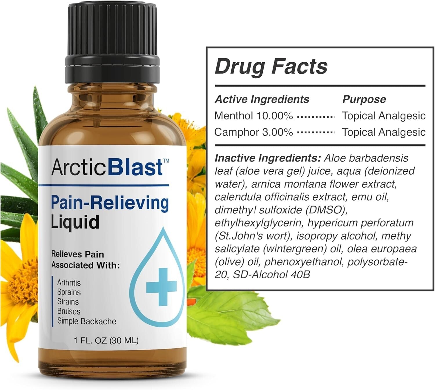 Muscle Rub Liquid with DMSO, Menthol & Camphor – No Mess Relief for Sore Muscles