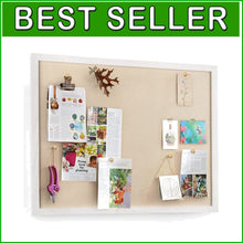 Load image into Gallery viewer, Stylish 23x18 Inch Wall Hanging Bulletin Board with Pushpins - Vintage White