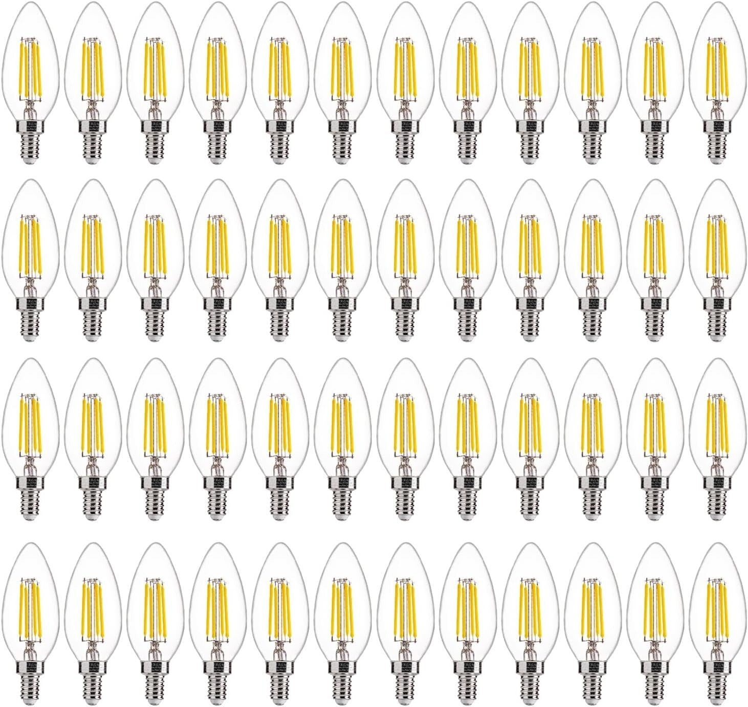 Clear Glass Dimmable LED Bulbs - 48 Pack, 4W for Cost-Effective Indoor Lighting