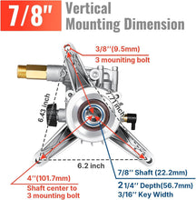 Load image into Gallery viewer, Vertical Pressure Washer Pump 7/8" Shaft - 3000 PSI, 2.5 GPM, Durable and Eff...