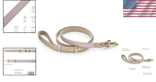 4ft Padded Milan Dog Leash - Stylish Vegan Leather Lead for Medium & Large Dogs