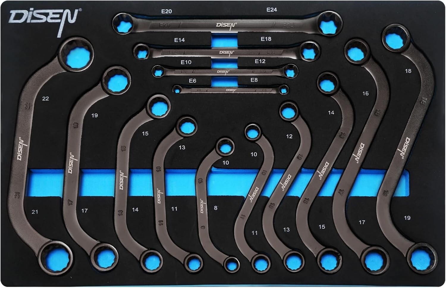 14-Piece Chrome Vanadium Wrench Set with EVA Organizer for Ultimate Versatility