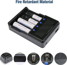 Load image into Gallery viewer, Lightweight 4 Bay Universal Battery Charger - Fast Charging &amp; Safety Certified