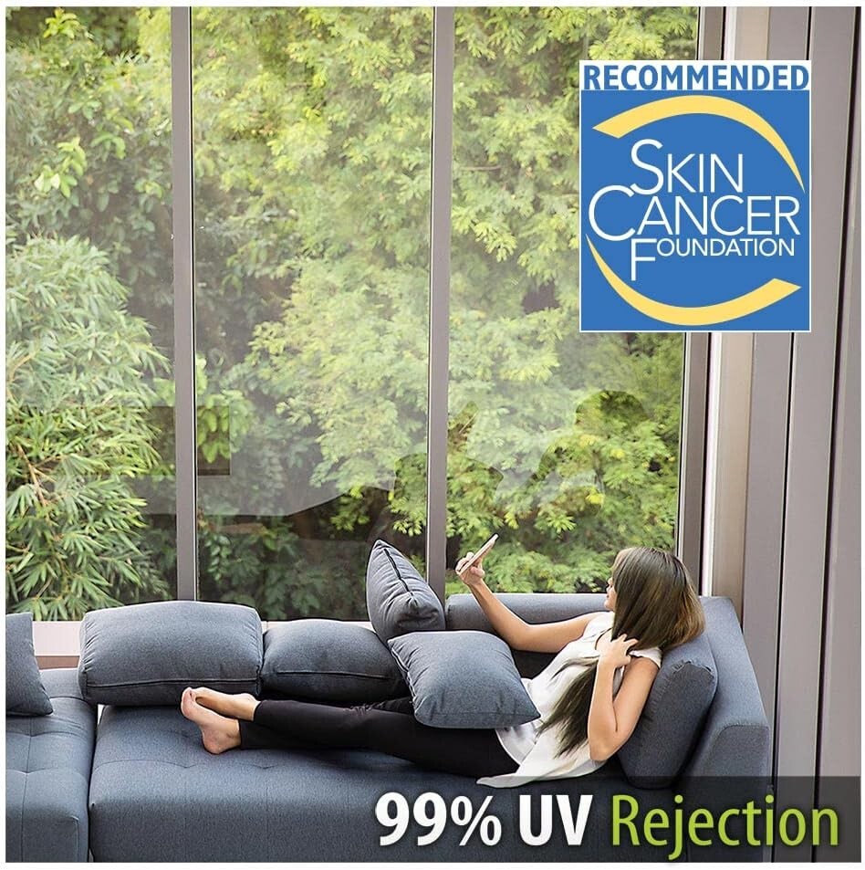 DIY-Friendly Clear Window UV Film - 48in x 12ft, Includes Tools for Easy Setup