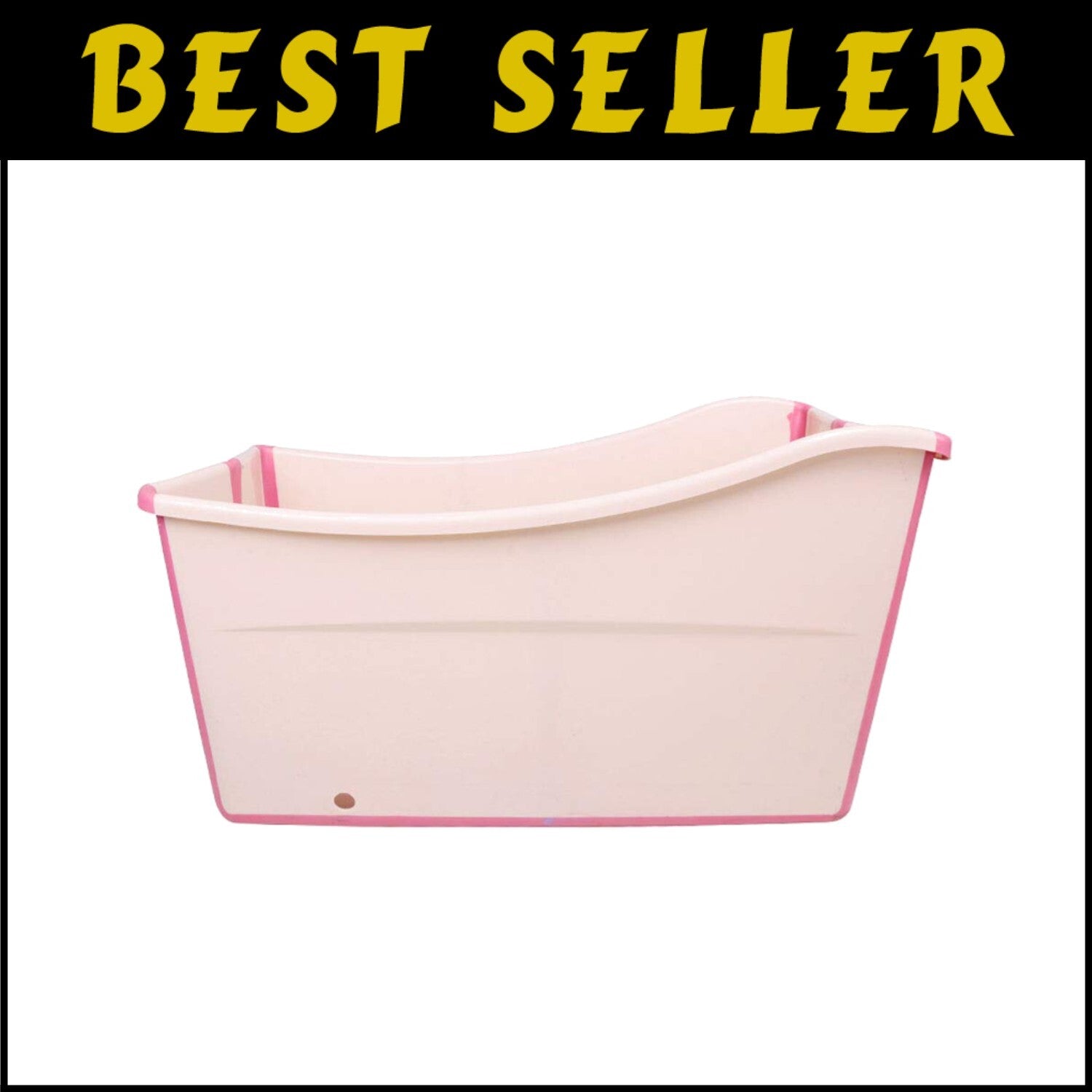 Freestanding Foldable Pink Bath Tub for Kids and Petite Adults - Space Saving
