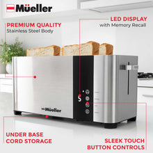 Load image into Gallery viewer, UltraToast 4-Slice Stainless Steel Toaster with Extra-Wide Slots &amp; LED Display