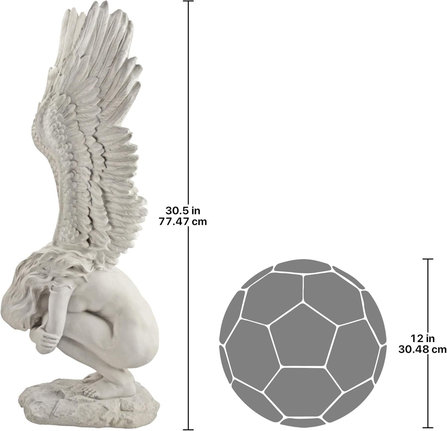 Emotionally Detailed 30-Inch Remembrance Angel Statue for Indoor/Outdoor Use