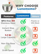 Load image into Gallery viewer, Stainless Steel Salad Spinner with Non-Slip Base for Effortless Vegetable Drying