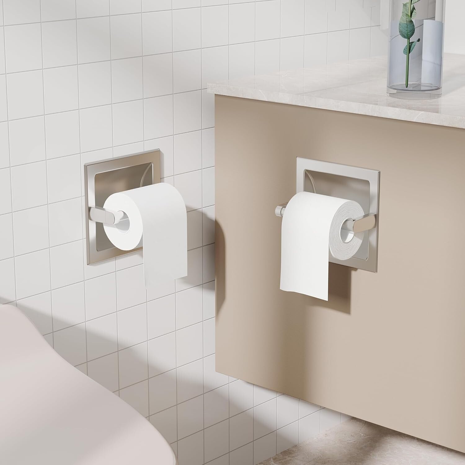 Durable Stainless Steel Toilet Paper Holders - 2-Pack, Rust-Proof & Chic Design