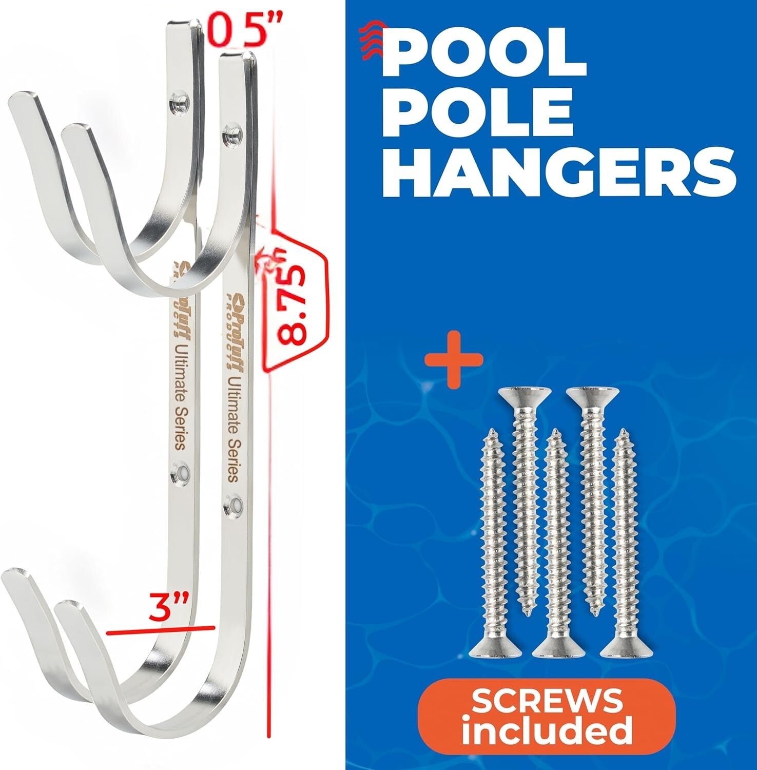 Ultimate Pool Storage Solution – 4 Stainless Steel Hooks for Easy Mounting