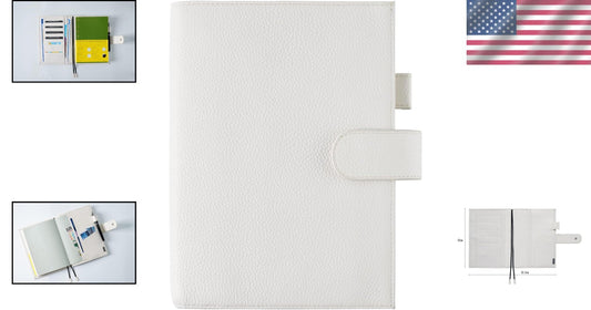 Elegant Pebbled-Cream Leather Cover for A5 Notebooks & Planners - Fits Hobonichi
