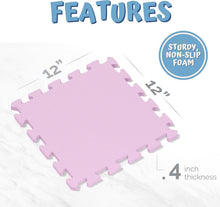Load image into Gallery viewer, Soft &amp; Easy-Clean Kids Play Mat - 12x12 Interlocking Foam Tiles in Bright Colors