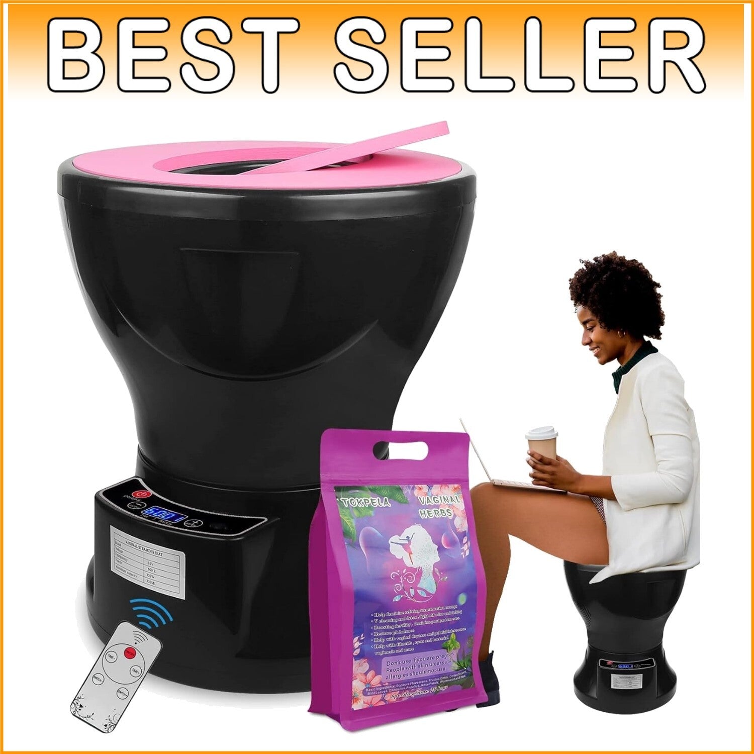 Comfortable Yoni Steam Chair with 20 Herbal Bags - Essential for Feminine Health