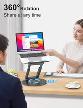 Load image into Gallery viewer, Height Adjustable Sit-to-Stand Laptop Riser with 360° Rotation – For All Laptops