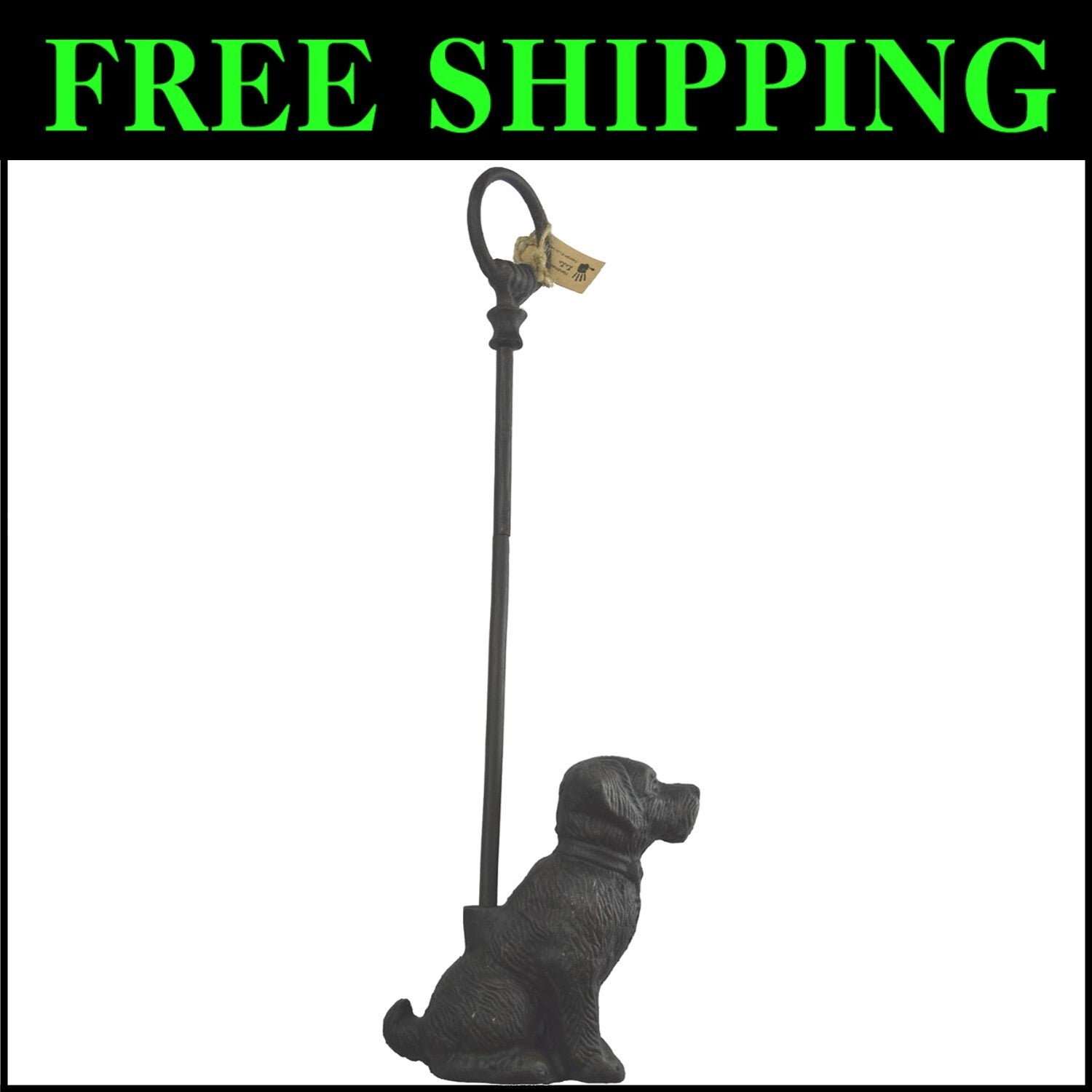 Sturdy Dog Figurine Door Stopper in Black Iron - Ideal Gift for Dog Lovers