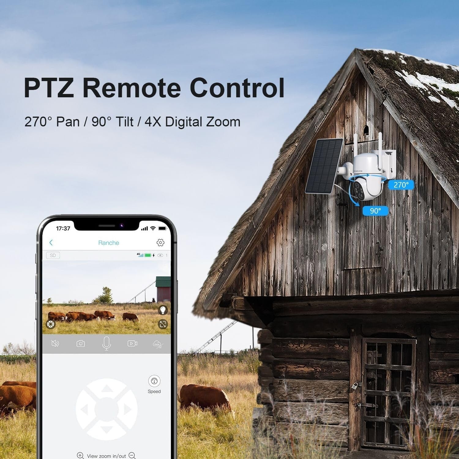 4G LTE Solar Security Camera with 2K HD Night Vision - Wireless & Weatherproof