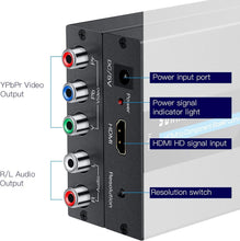 Load image into Gallery viewer, Versatile HDMI to Component Scaler with Multiple Resolutions for Optimal Viewing