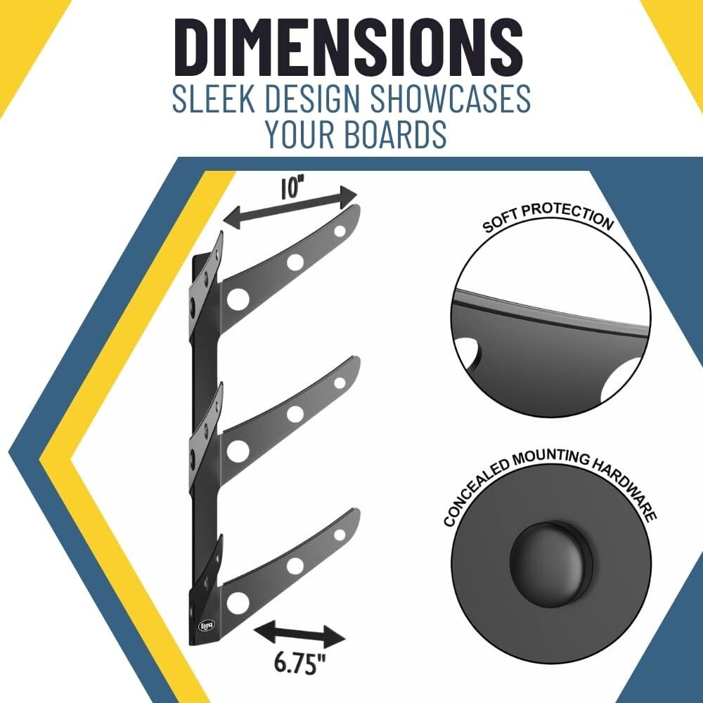 Creative 3 Board Wall Rack – Space-Saving Skateboard & Scooter Display Holder