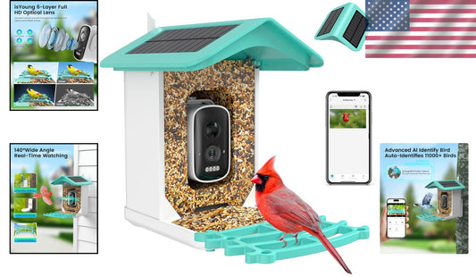 Eco-Friendly Smart Bird Feeder: AI Recognition & Night Vision for 11,000 Species