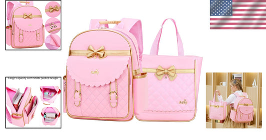 Charming Waterproof Girls Backpack with Multiple Compartments & Bow-Tie Style