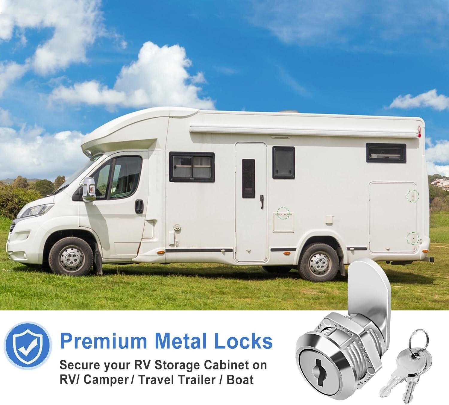 Premium Zinc Alloy Keyed Alike 5/8" Cam Locks - Toolbox & Mailbox Security Set