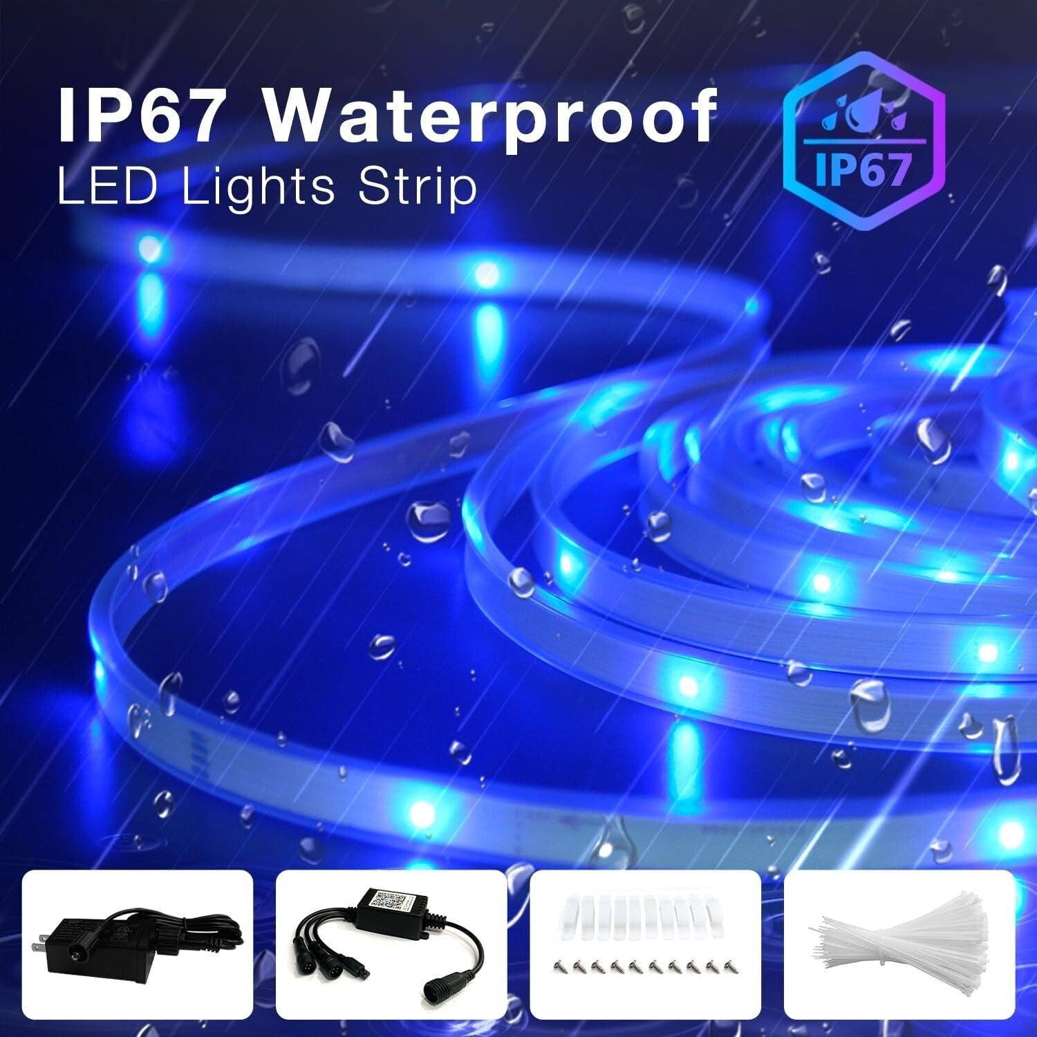 Dimmable 100ft LED Light Strips for Outdoor Use, Waterproof with Timer Features