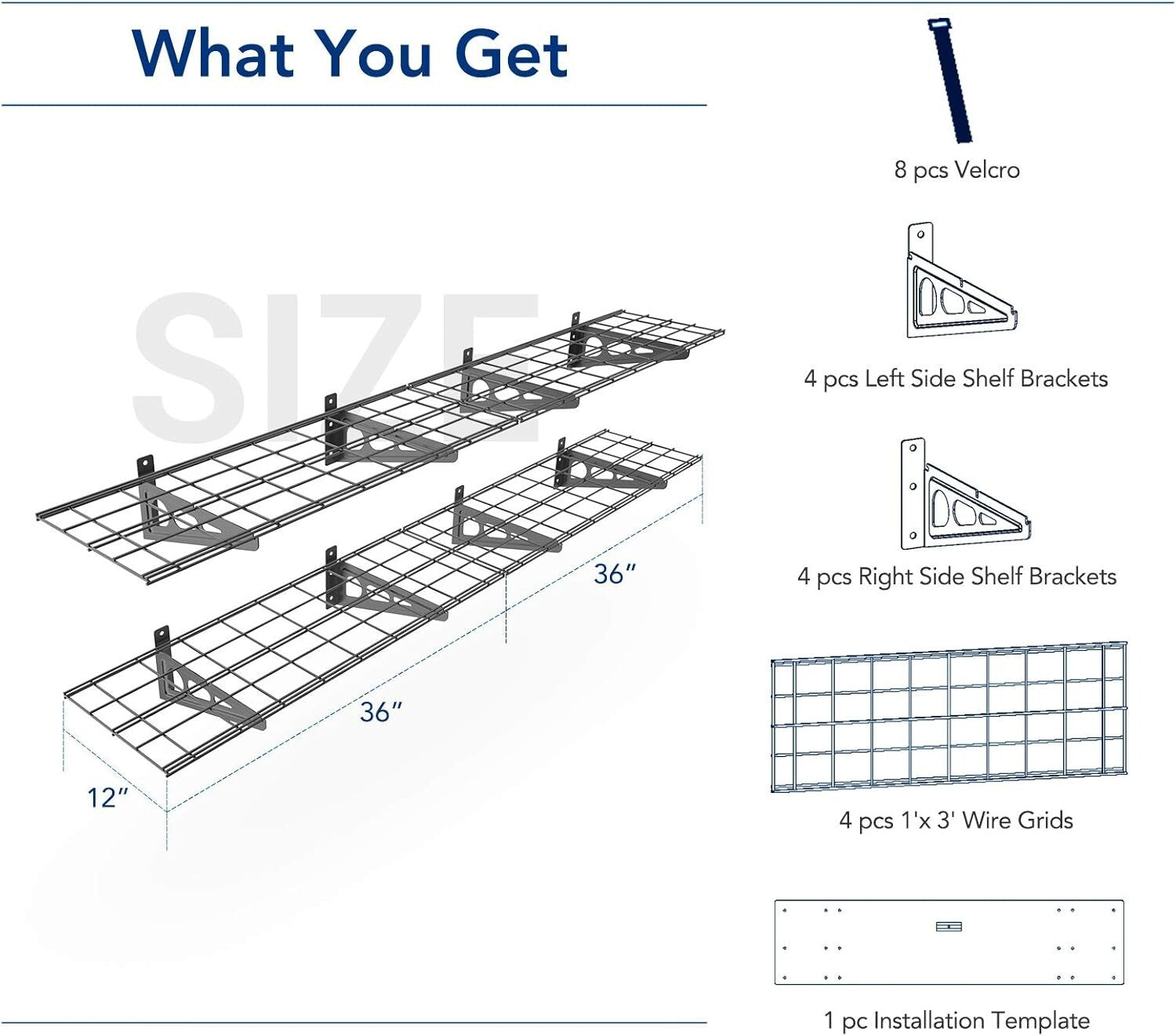 High Load Capacity Wall-Mounted Storage Shelves - Easy Assembly and Installation