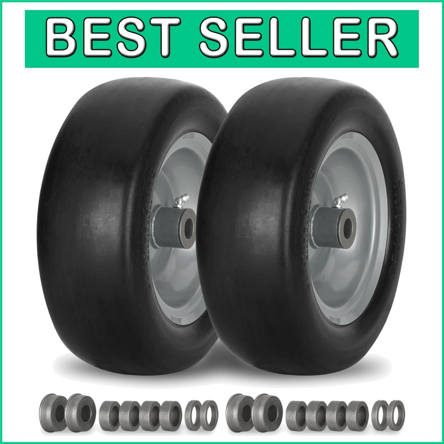 Maintenance-Free 11" Lawn Mower Tires with Smooth Tread for Ultimate Lawn Care