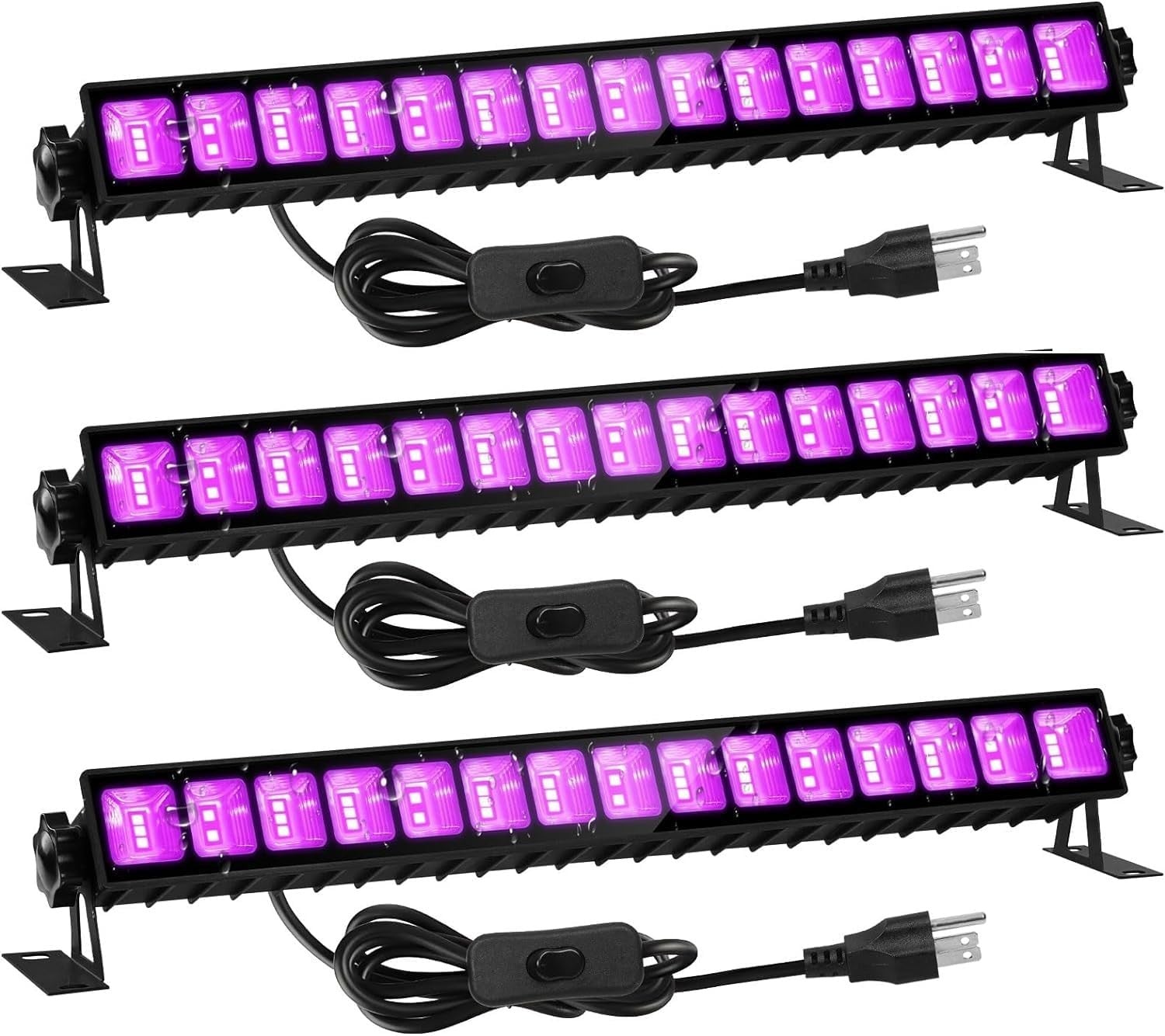 36W Waterproof Black Light Bar Set - Ideal for Games and Fluorescent Art