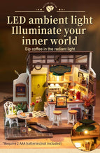 Load image into Gallery viewer, Compact DIY Miniature Café Dollhouse - Relaxing Craft Experience with LED