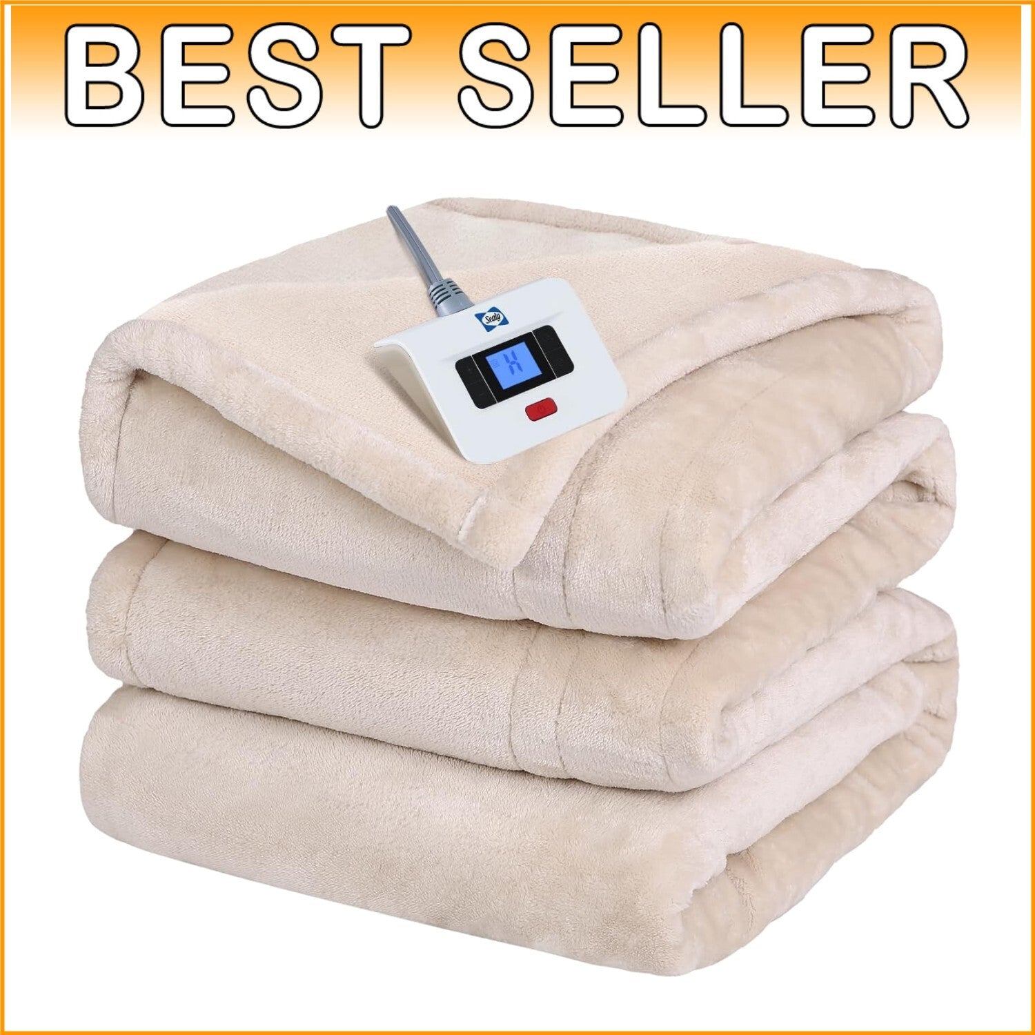 Cozy Flannel Heated Blanket - 10 Heat Levels & Auto Shut Off, Machine Washable