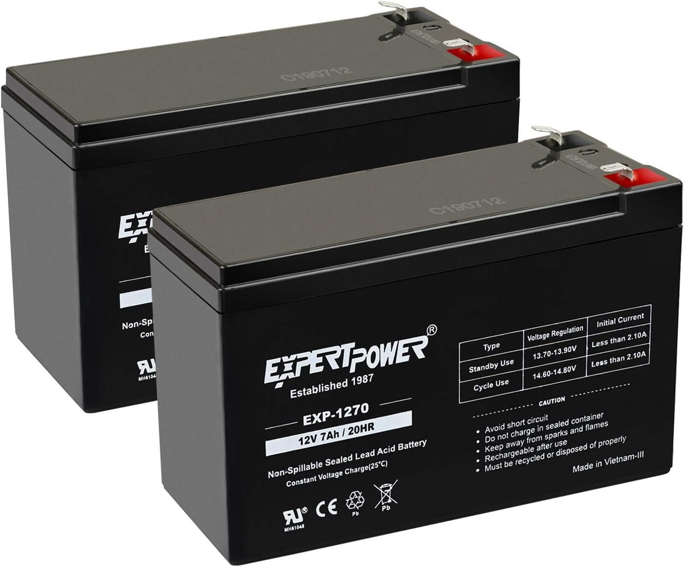 Portable 12V 7Ah Sealed Lead Acid Battery - Ideal for Scooters & Emergency Use