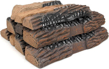 Load image into Gallery viewer, Versatile Ceramic Gas Logs - Safe 10-Piece Set for Indoor and Outdoor Fireplaces