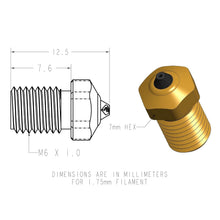 Load image into Gallery viewer, High-Performance 3D Printer Nozzle with Solid Diamond Tip - 0.6mm V6 Compatible