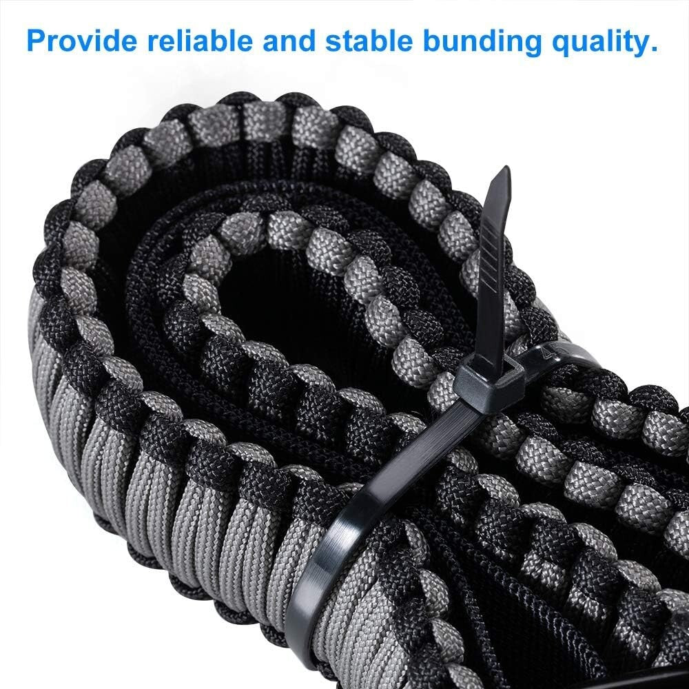 Professional Grade 8 Inch Black Zip Ties - 5000 Pack, 50lb Tensile Strength
