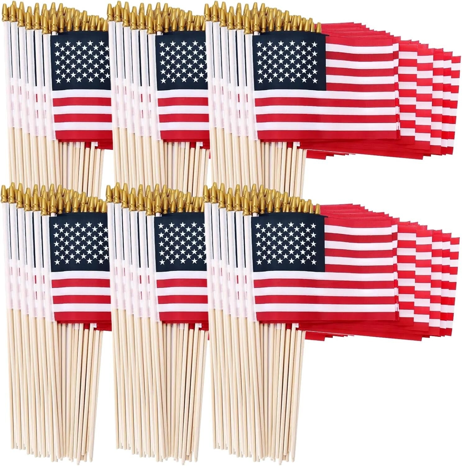 Durable 500 Mini American Flags on Stick - Perfect for Independence Day Decor