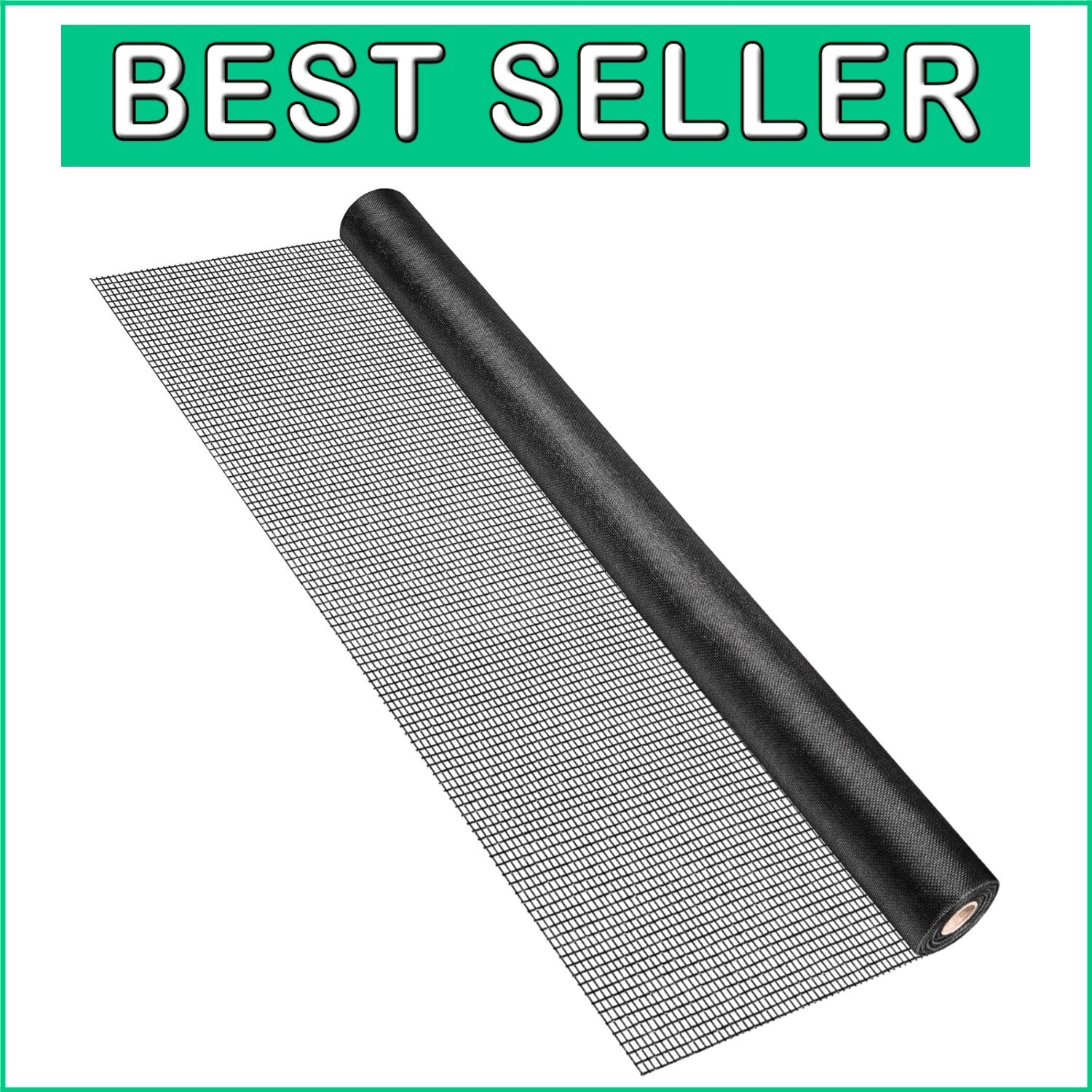Black Replacement Window Screen Roll 48in x 100ft - Breathable & Easy to Install