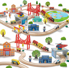 Load image into Gallery viewer, Engaging 110-Piece Train Set for Toddlers: Safe &amp; Compatible with All Brands