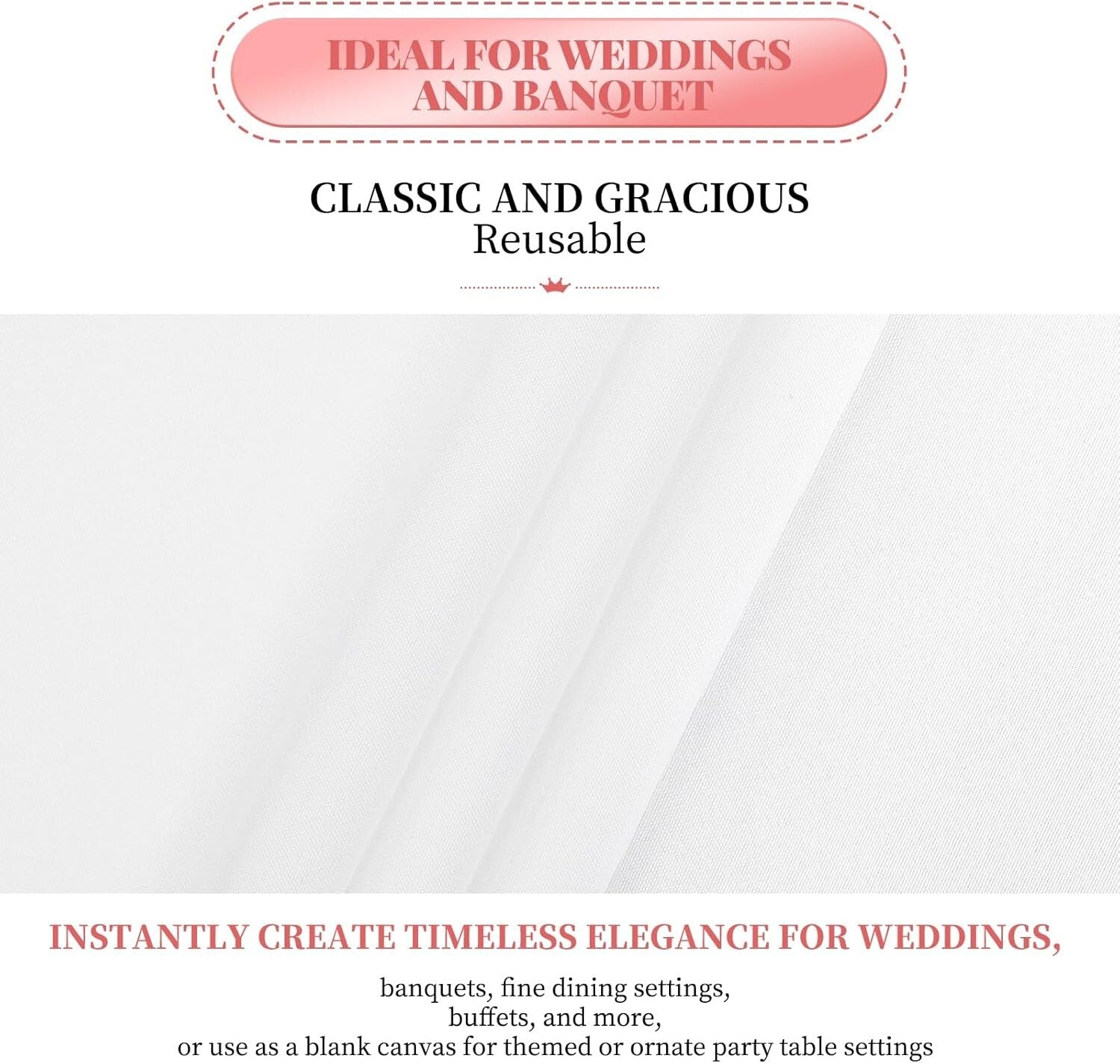 12 Pack Stain Resistant Polyester Table Covers 90x156 Inch for All Occasions