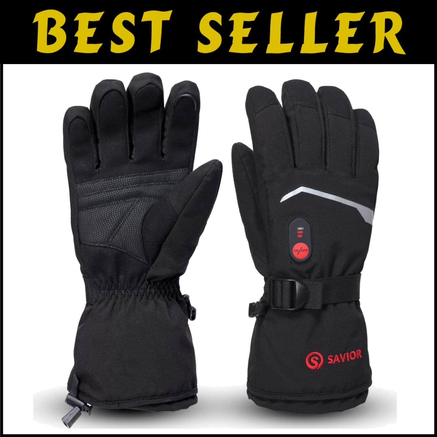 Rechargeable Heated Gloves - Touch Screen & Reflective Safety for Winter Sports