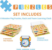 Load image into Gallery viewer, Engaging 7-Piece Toddler Puzzle Set with Clock - Enhance Learning Through Play!
