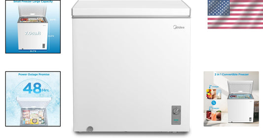 Ample 7.0 Cu.Ft Chest Freezer with Power Outage Protection - Energy Efficient