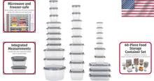 Load image into Gallery viewer, Modern 60-Piece Food Storage Set - Includes Microwave &amp; Freezer Safe Containers