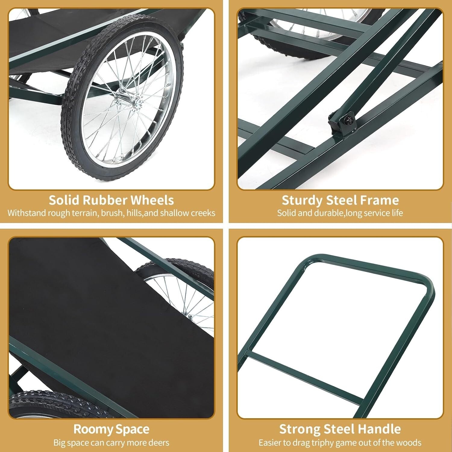 Versatile 550lb Capacity Hunting Cart with Heavy Duty Platform & Easy Assembly