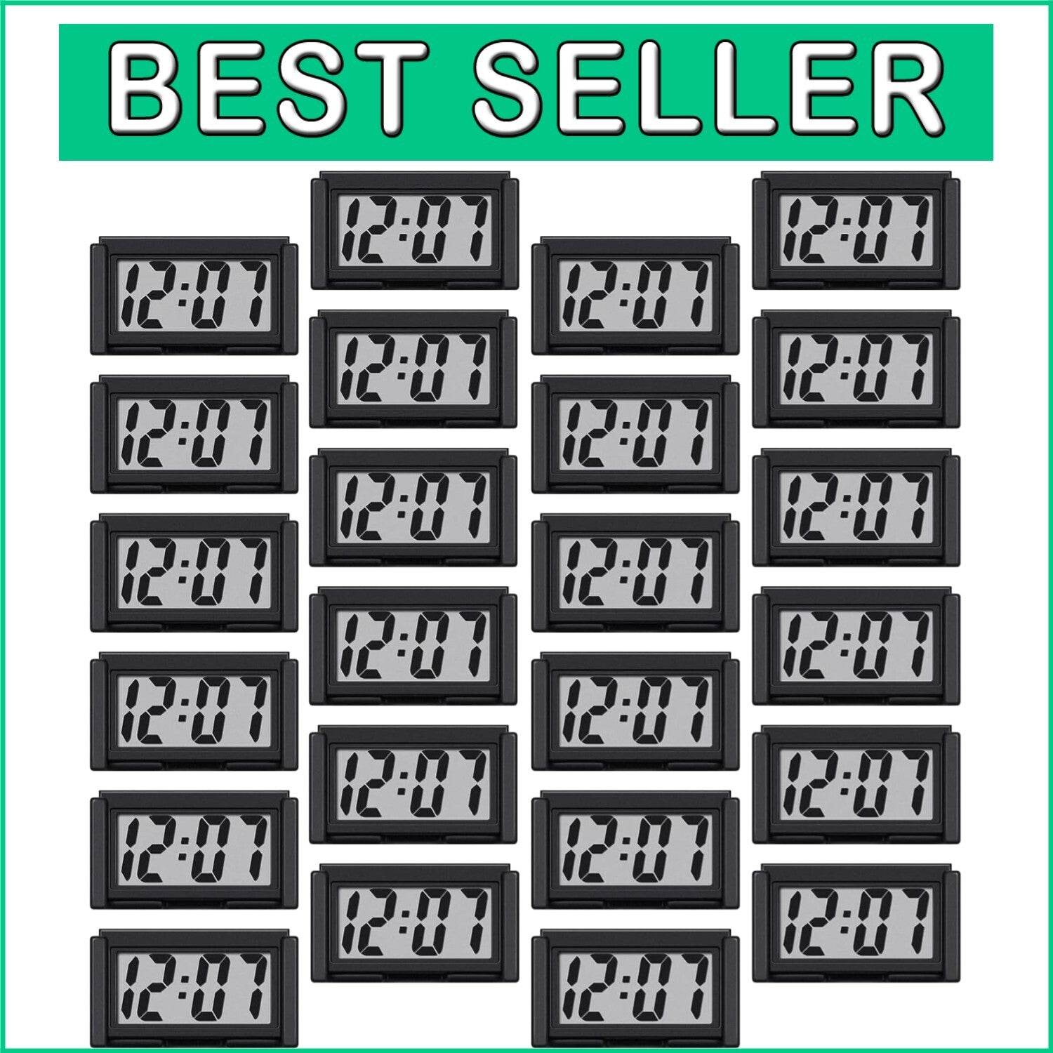 Battery-Operated Mini Digital Clocks – 3 Pack for Safe Driving Convenience