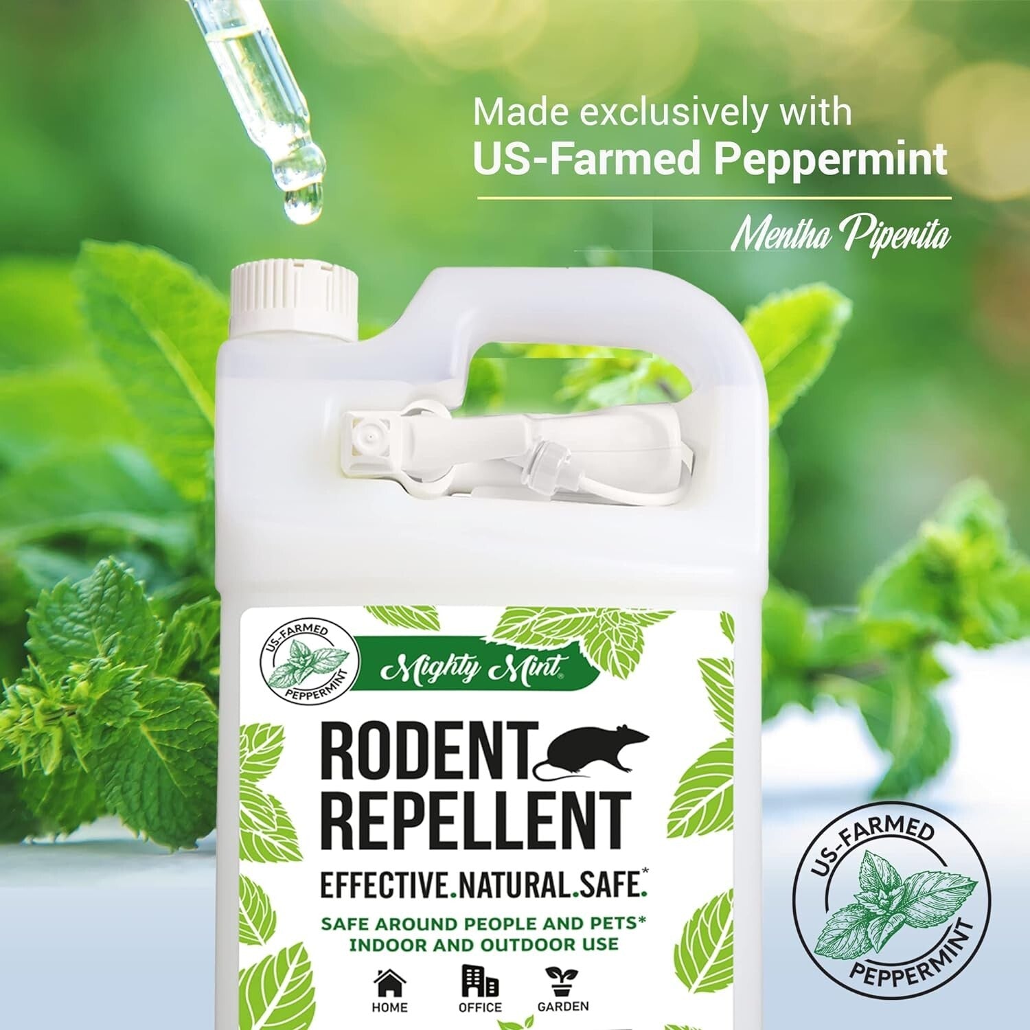1 Gallon Natural Peppermint Oil Spray - Effective Rodent Repellent with Cloth