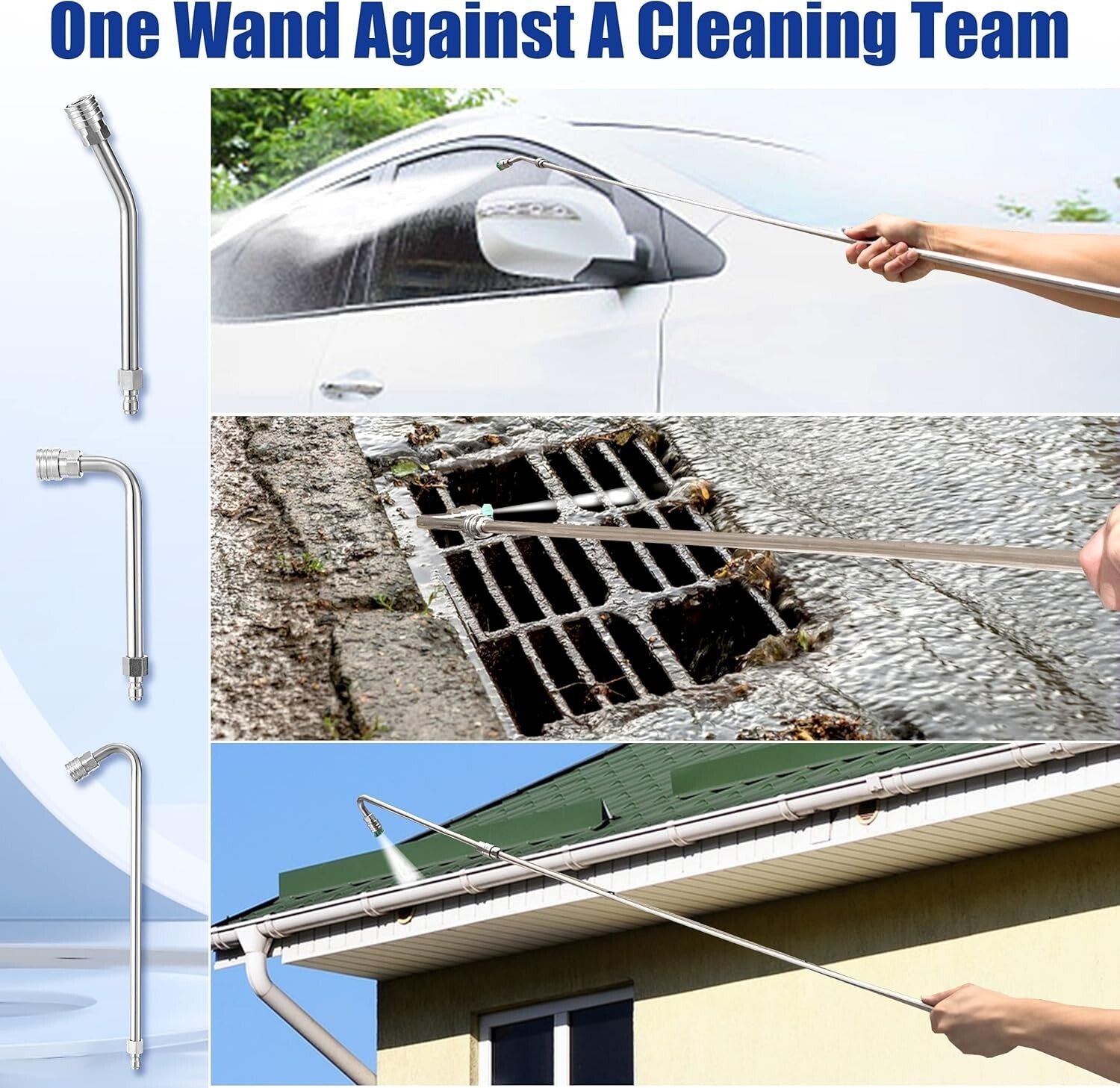 Durable 120" Pressure Washer Extension Wand with Leak-Free Design & Accessories